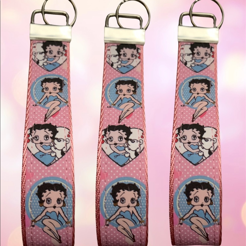 Cute Betty boop theme wristlet, key fob